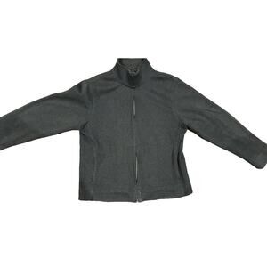 Banana Republic Women's Dark Grey Jacket Size Large Lined W Zipper Sleeve